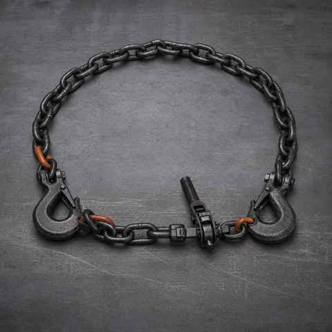 Pre-assembled lashing chain configuration